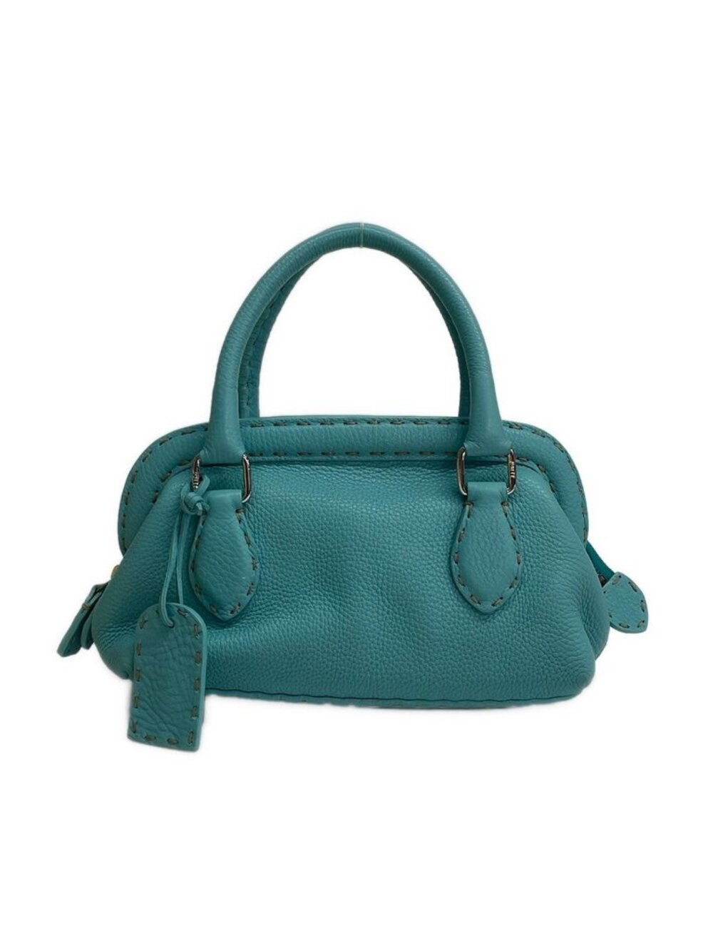 Fendi Handbag Selleria Blue Leather